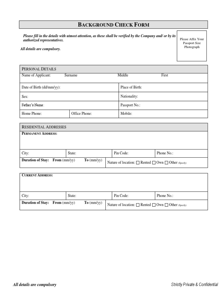 Background Verification Form | PDF | Outsourcing | Employment