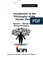 Introduction To The Philosophy of The Human Person: Quarter 1 - Module 1 Doing Philosophy