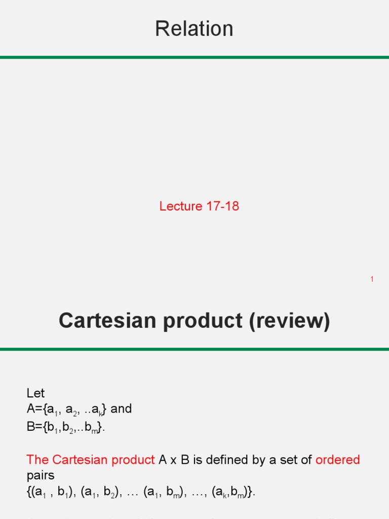 Cartesian Products and Binary Relations | PDF | Set (Mathematics ...