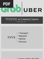 TNVS As Common Carriers