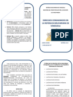 Diptico Derechos Consagrados en La Republica Bolivariana de Veneuela