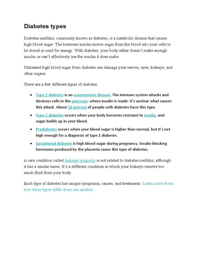 Understanding Diabetes Types and Causes | PDF