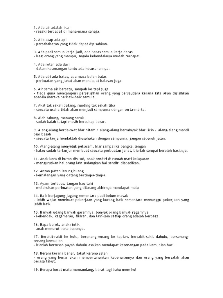 Senarai Peribahasa Spm Pdf