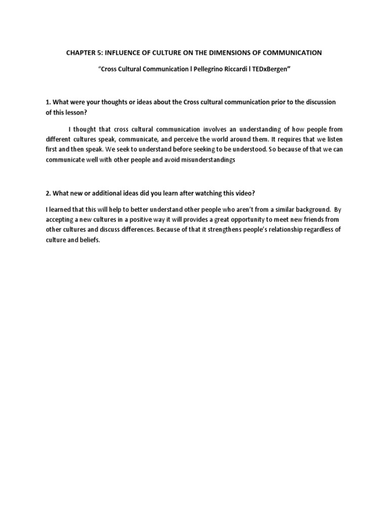 Culture's Impact on Communication Dimensions | PDF
