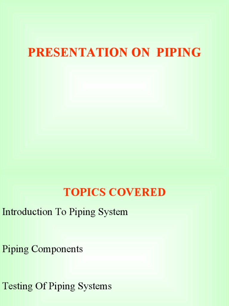 Piping Systems and Component Standards | PDF | Pipe (Fluid Conveyance ...