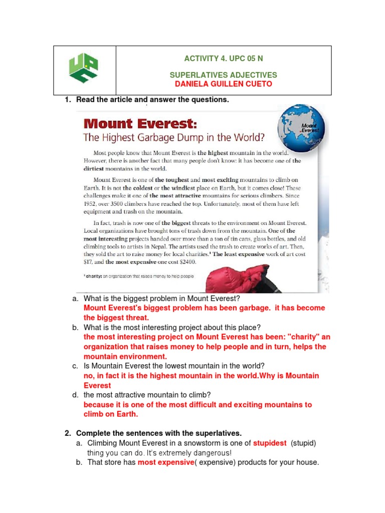 Mount Everest: The Highest Mountain | PDF