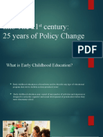 25 Years of Early Childhood Education Policy Change