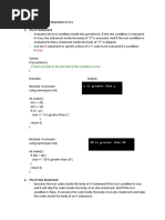 If If If True: Decision and Selection Structures in C++ 1. The IF Statement