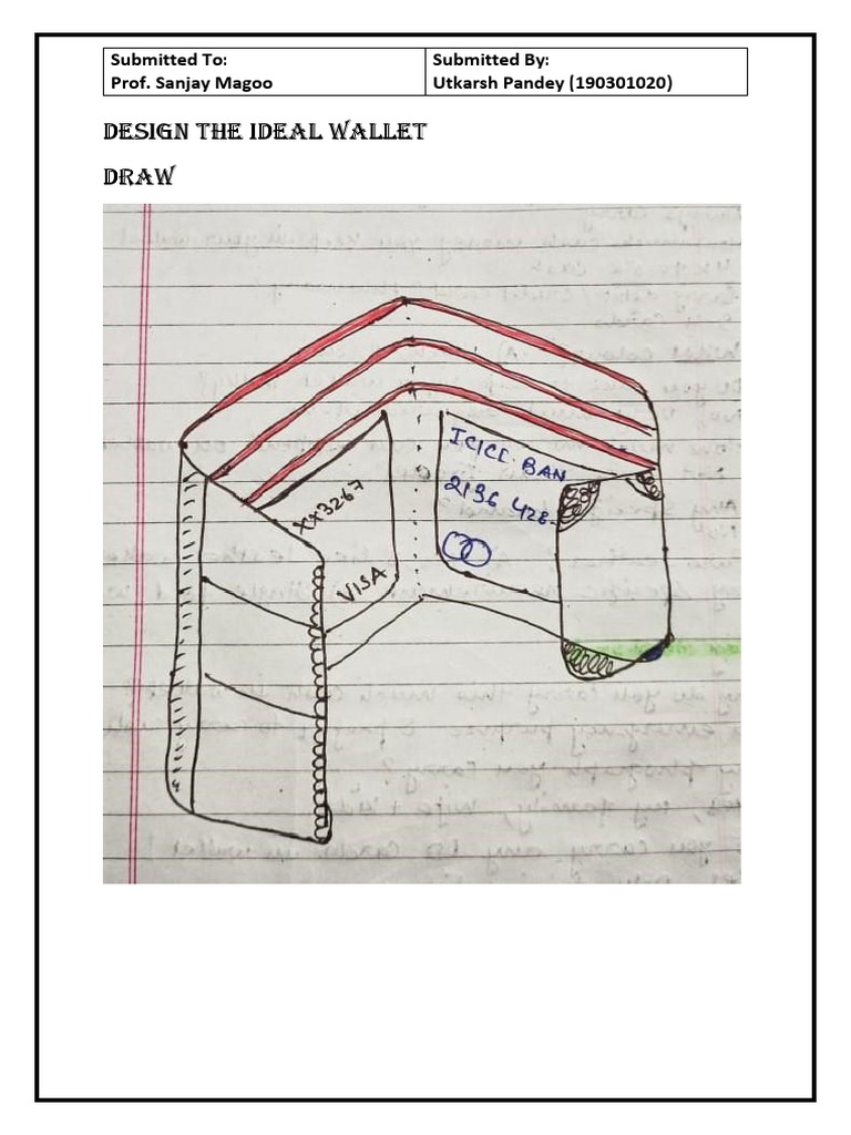 Design The IDEAL Wallet Draw: Submitted To: Prof. Sanjay Magoo ...