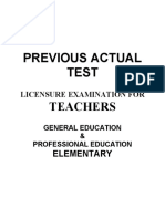 Let Previous Actual Test Gen Ed Prof Ed Elementary Secondary PDF