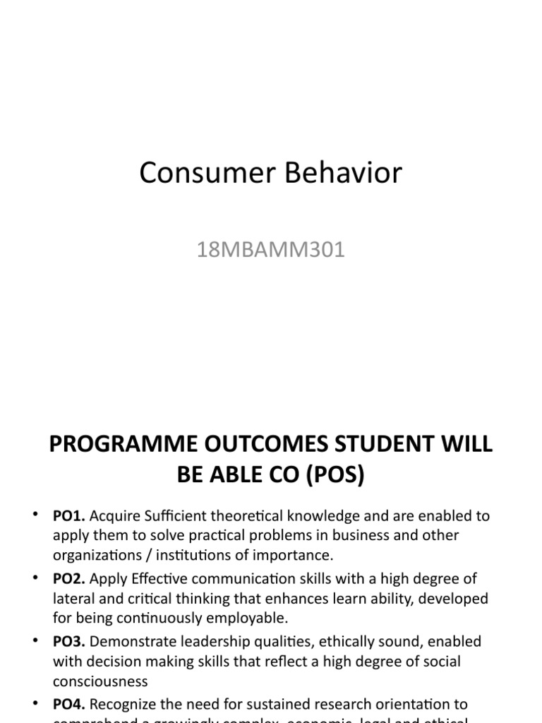 CB Unit 1 & 2 | PDF | Consumer Behaviour | Behavior
