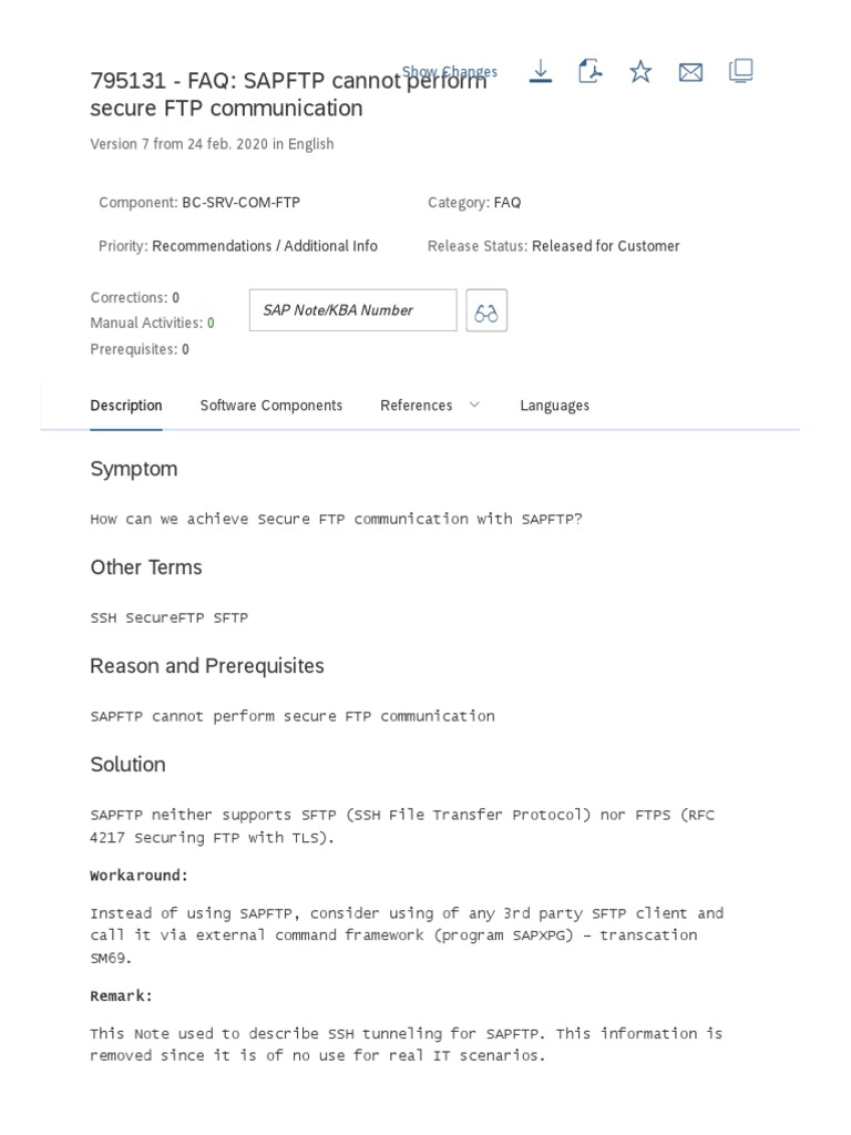 SFTP Note 795131 | PDF