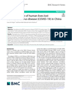 The Fiscal Value of Human Lives Lost From Coronavirus Disease (COVID-19) in China