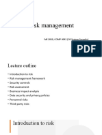 Risk Management: Fall 2020, COMP 4041 (OS System Security) DR Danish Khan