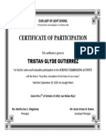 Certificate of Participation GUTIERREZ