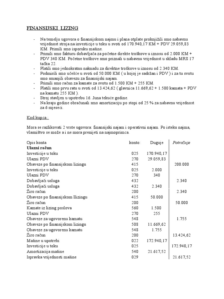 Finansijski Lizing | PDF