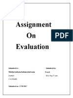 Assignment On Evaluation