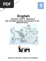 English9 - q1 - Mod4 - Infer Thoughts Feelings and Intentions in The Material Viewed - v1 1