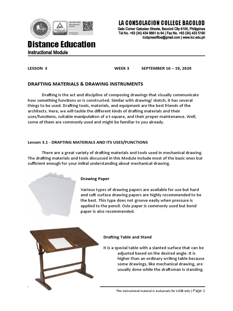 Drafting Tools & Instruments Guide | PDF | Technical Drawing | Drawing