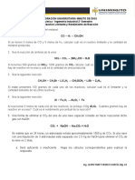 Cálculos de rendimiento y reactivo limitante en diversas reacciones químicas