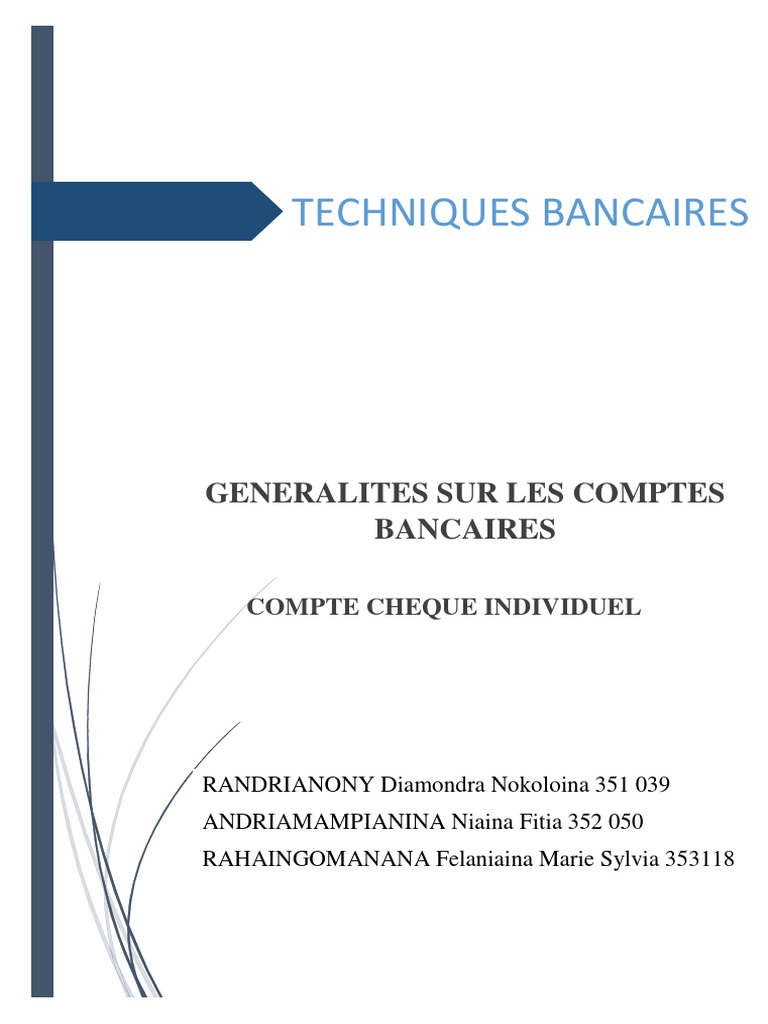 Guide Complet des Comptes Bancaires | PDF | Chèque | Banques