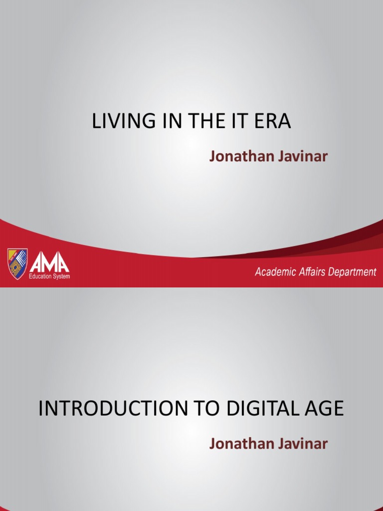 Presentation 1 INTRODUCTION TO DIGITAL AGE PDF PDF Educational