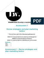 Devise Strategies and Plan Marketing Tactics: Assessment 1