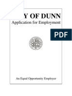 Dunn Employment Application