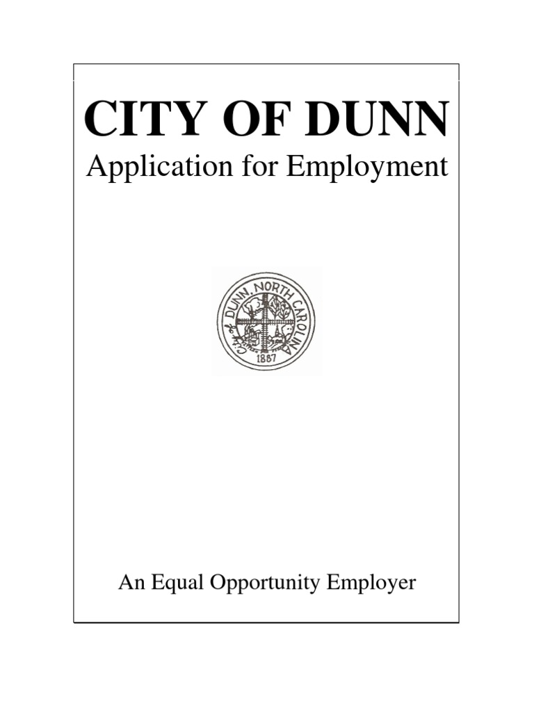 Dunn Employment Application PDF General Educational Development