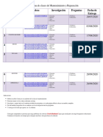 Cronograma de Clases de Mantenimiento y Reparación PDF