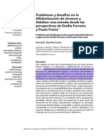 Alfabetización de jóvenes y adultos desde las perspectivas de E. Ferreiro y P. Freire