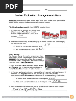 Average Atomic Mass Se Atoms Isotope