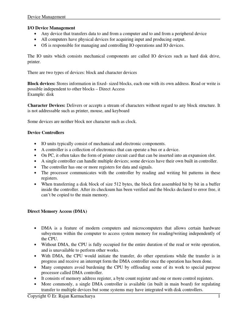 Unit 5 Device Management - Opr Sys | PDF | Hard Disk Drive | Input/Output