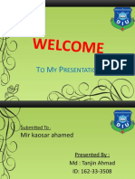 Welcome: O Y Resentation