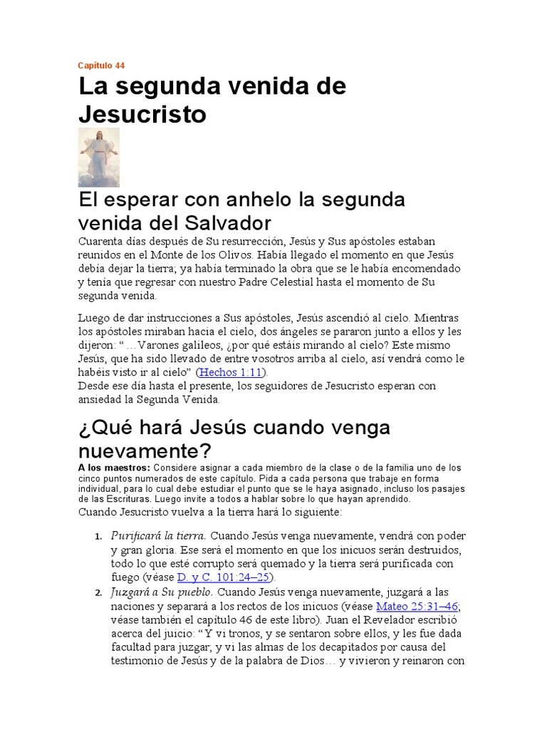 La Segunda Venida de Jesucristo | PDF | Cristo (título) | La ...