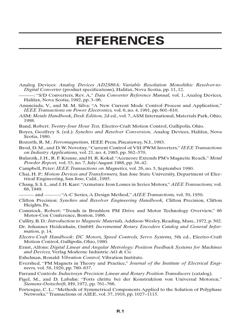 Engineering Reference Compilation | PDF | Electric Motor | Power ...