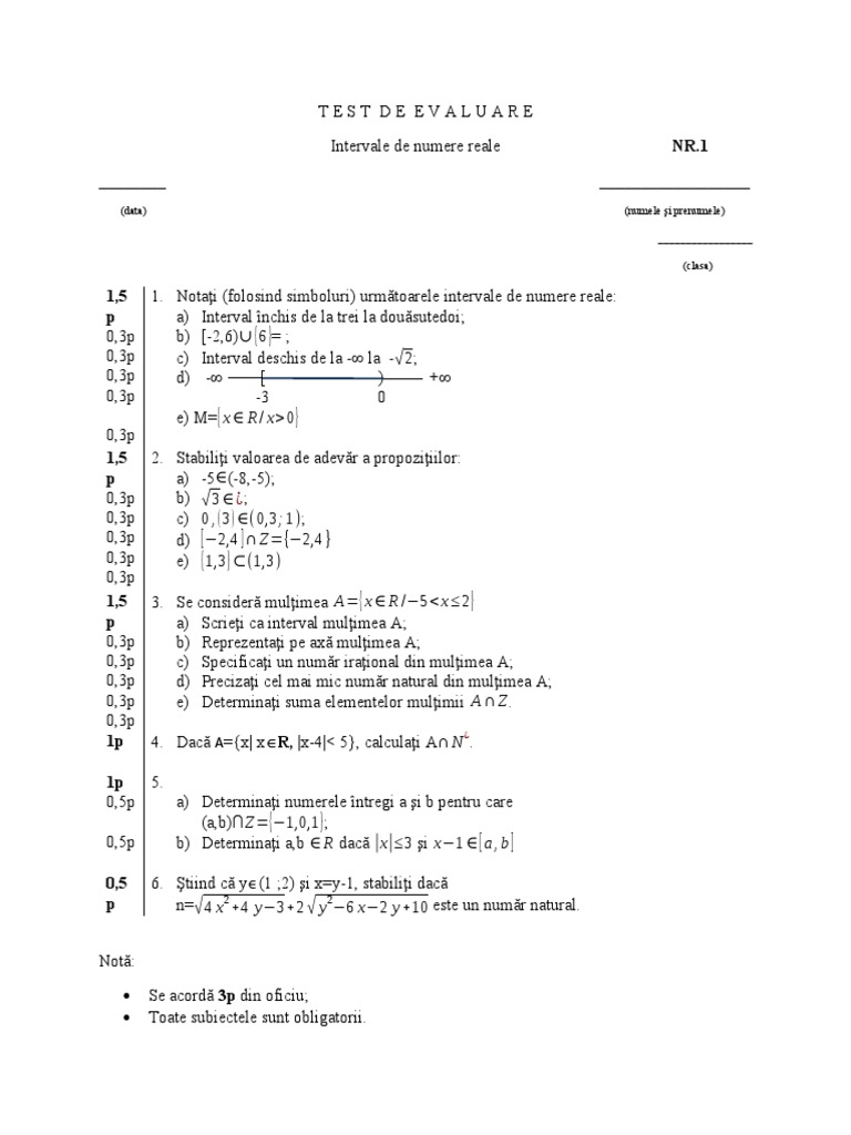 Test VIII, Intervale | PDF