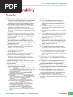 Sustainability: Answer Key