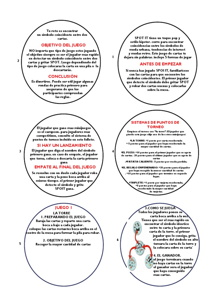 Reglas Dobble PDF Juego de azar Juegos de mesa