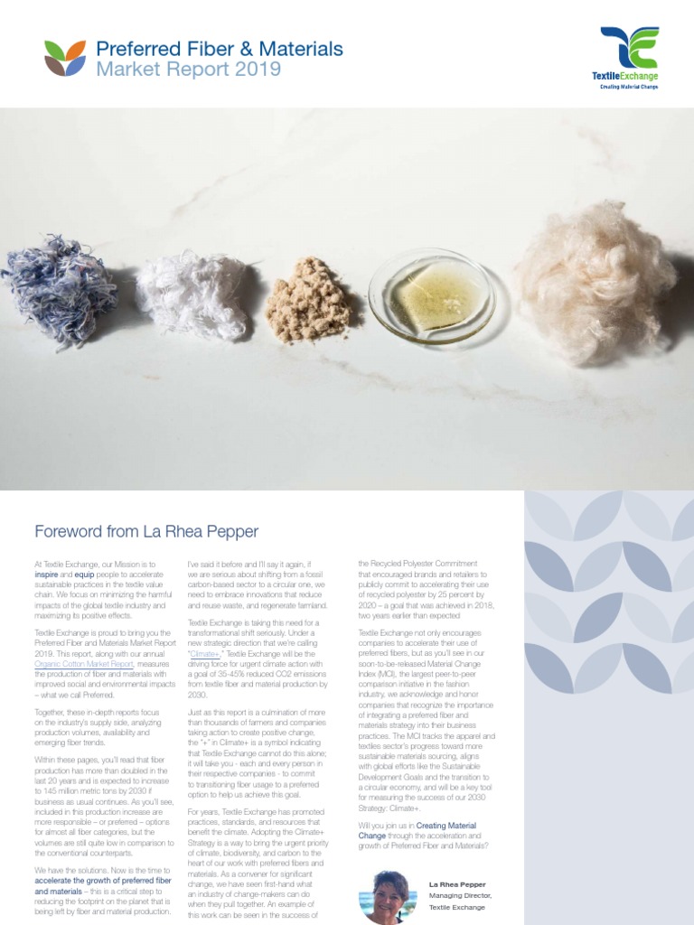 Textile Exchange - Preferred Fiber Material Market Report - 2019 PDF ...