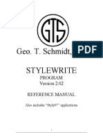 Geo. T. Schmidt, Inc. Stylewrite: Program Reference Manual