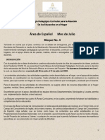 Area de Español Cuarto Bloque Mes de Julio PDF