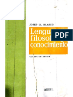 LENGUAJE, FILOSOFÍA Y CONOCIMIENTO. JOSEP Ll. BLASCO