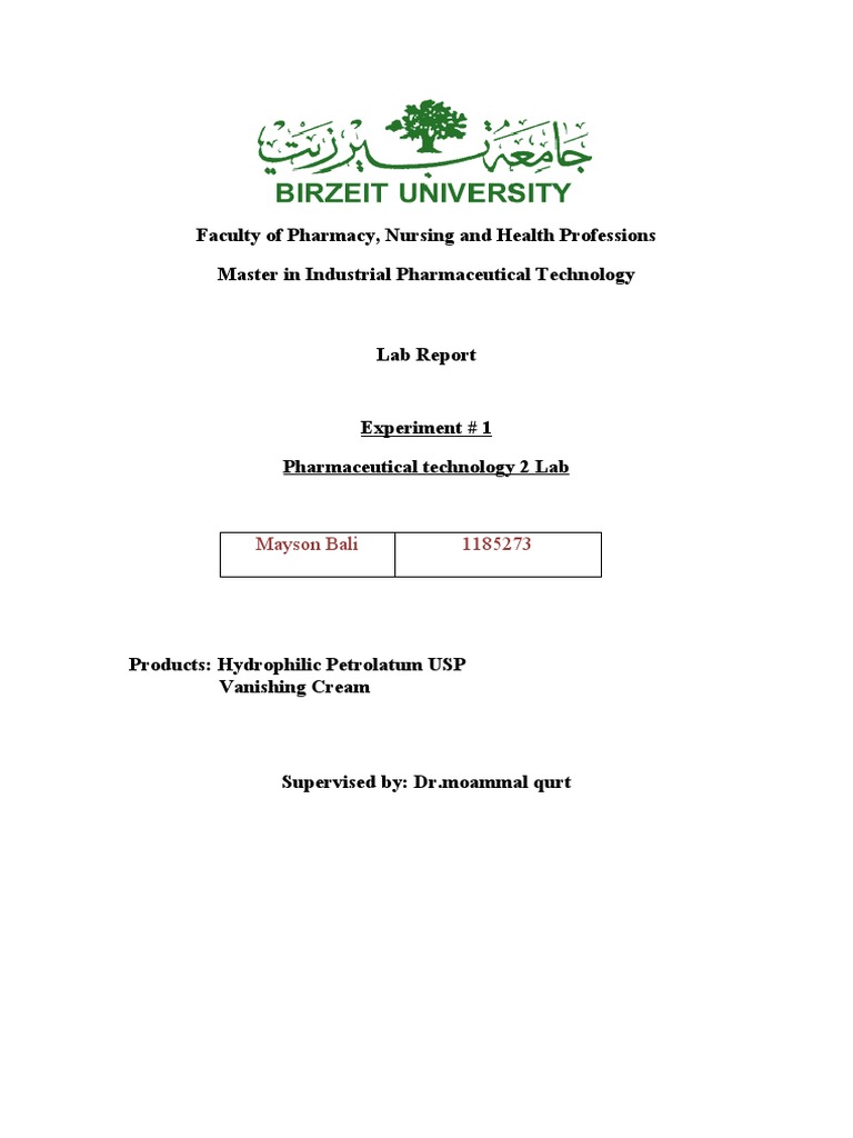 Lab Report on Emulsion Creams | PDF | Glycerol | Solubility