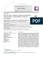 Data For Factor Analysis of Hydro Geochemical Characteristics - 2018 - Data in