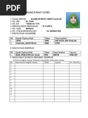 Maklumat Guru Pdf