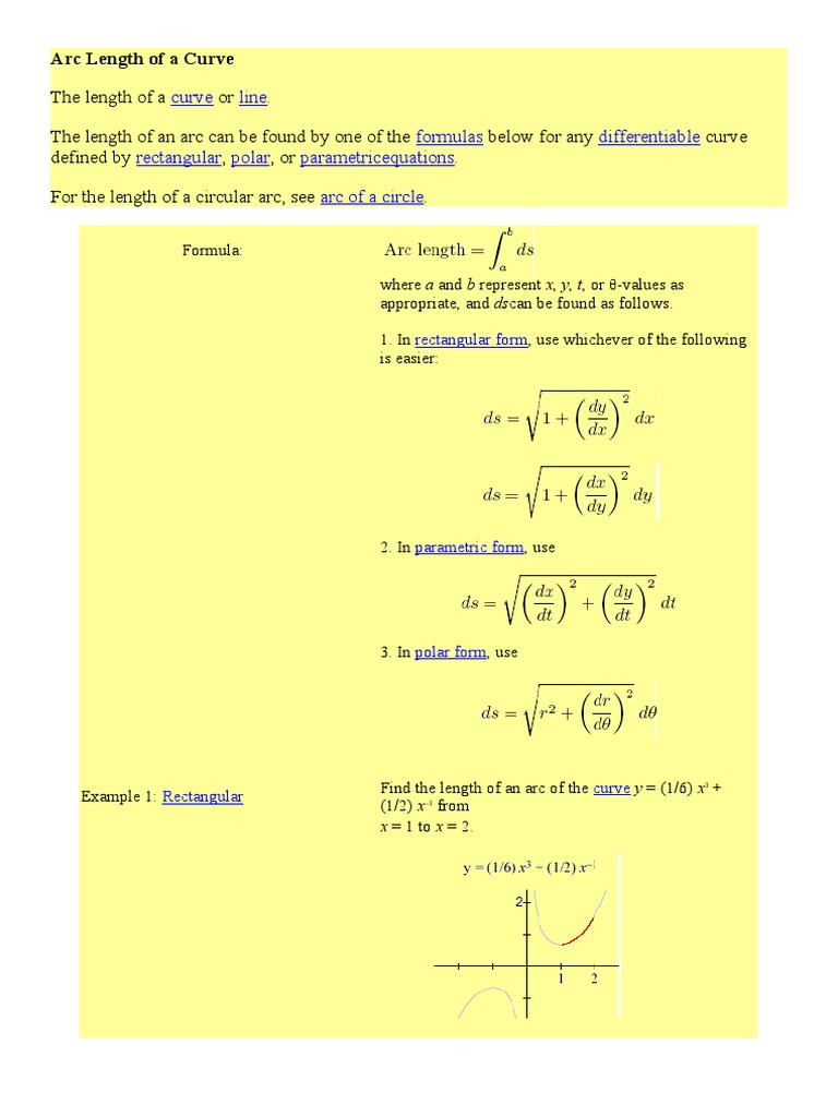 Calculating Arc Lengths | PDF