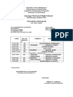 Baylimango National High School: Teacher'S Program