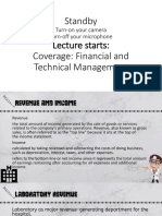 Standby Lecture Starts: Coverage: Financial and Technical Management