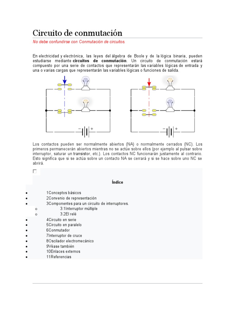 Circuito de Conmutación PDF Relé
